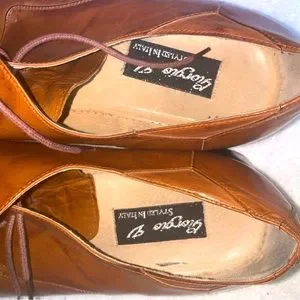 Vintage Giorgio V 14M Brown Italian Leather Square Toe Lace-Up Dress Shoes Giorgio V | Shoes | Vintage Giorgio V 4m Brown Italian  main image 2